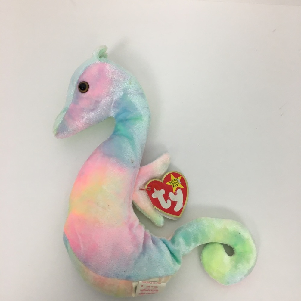 Ty Neon the Seahorse 1999 Vintage Tie Dye Rainbow Pastel